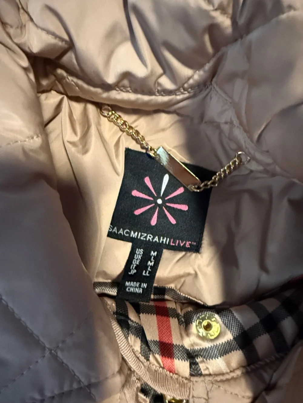 Isaac Mizrahi quilted barn jacket, EUC, M - Picture 8 of 11
